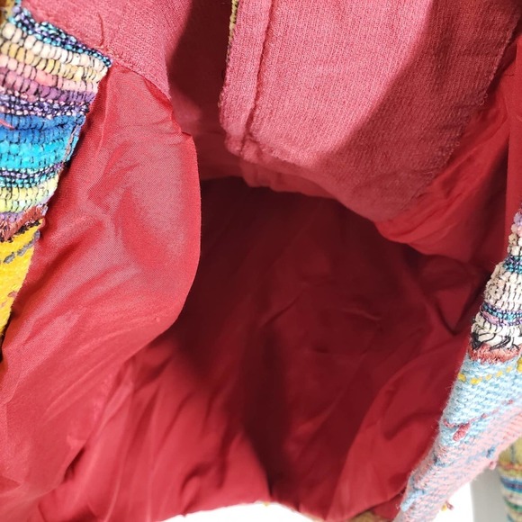 TravelSmith Woven Jacket M Button Front Multicolor Stripe Check‎ Boho Tweed - Picture 6 of 8